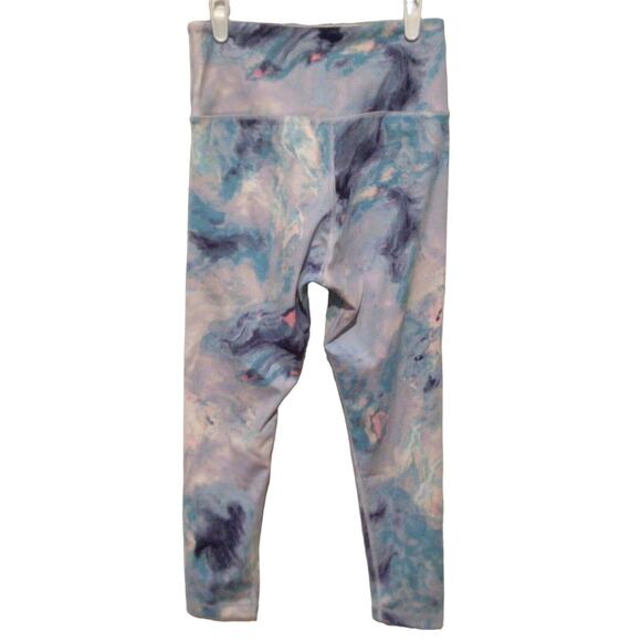 Victoria’s Secret High Waist Leggings Blue Pink Marble Print Size 10 - Picture 4 of 4